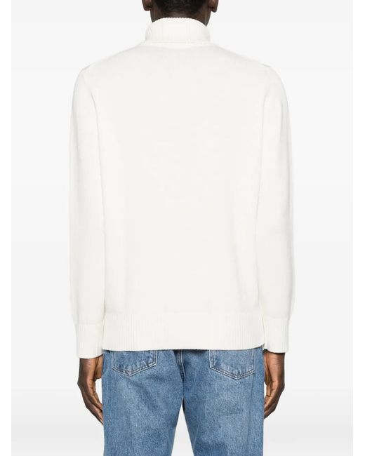 Kangra White Roll-Neck Jumper for men