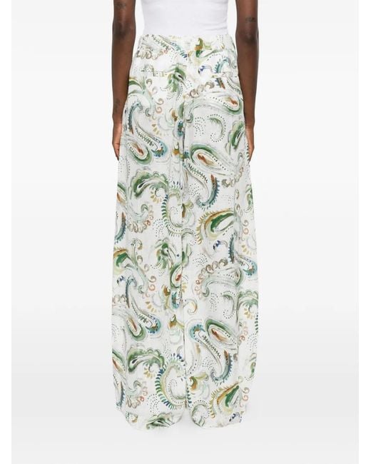 Marella White Domino Belt-Loop Pocket Trousers