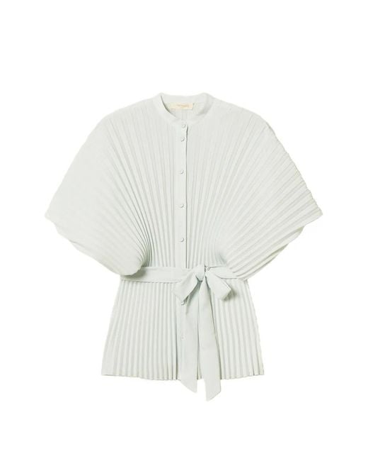 Twinset White Pleated Tie-Waist Shirt