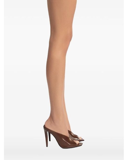 Giuseppe Zanotti Brown Square-Toe Leather Sandals