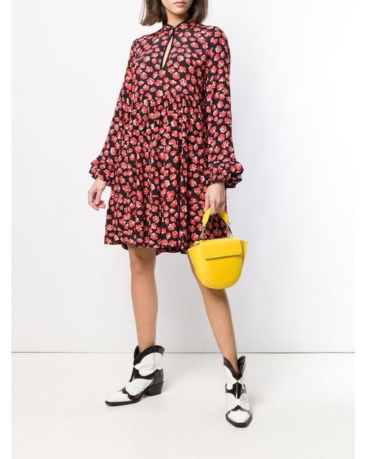 Ganni Lindale Crepe Dress in Black Lyst UK