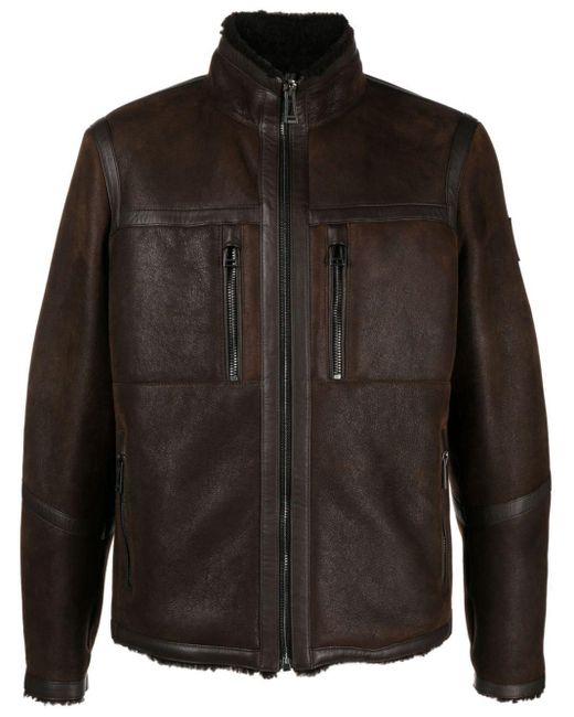 Belstaff Black Tundra Zip-up Leather Jacket for men