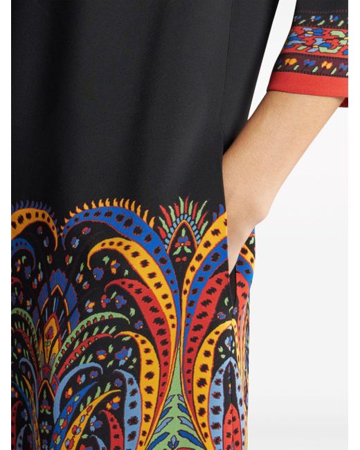 Etro Black Kleid mit Paisley-Print
