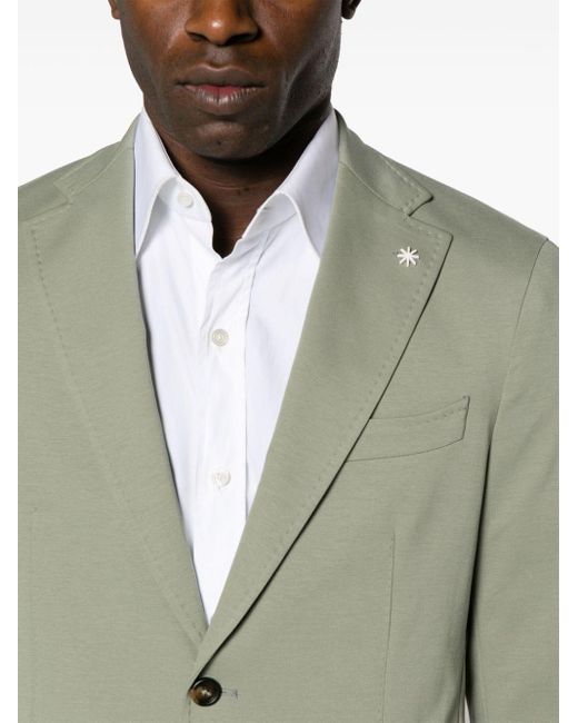 Manuel Ritz Green Single-breasted Jersey Blazer for men