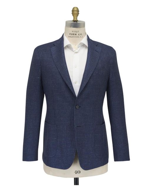 Maurizio Baldassari Blue Check-Pattern Blazer for men