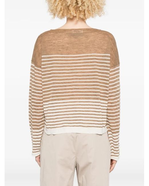 Roberto Collina Natural Striped Sweater