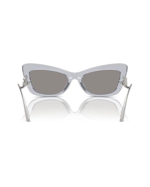 Dolce & Gabbana Gray Crystal Cat-eye Sunglasses