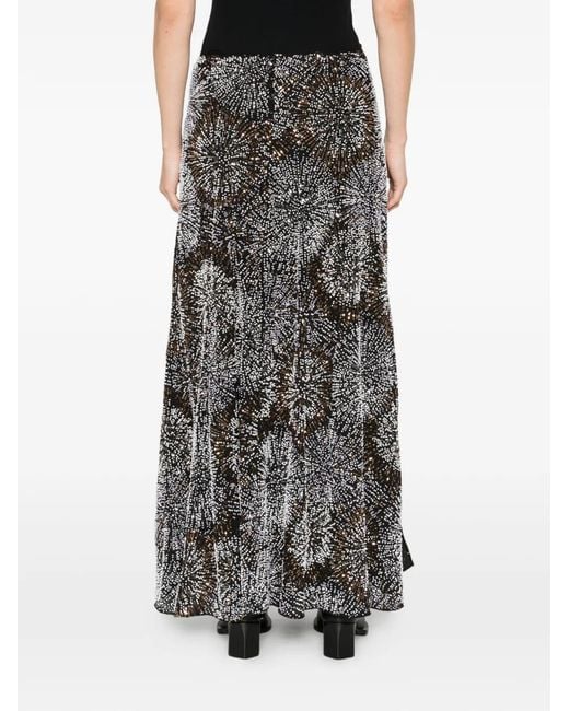 Rabanne Gray Jupe Ornée Sequins À Coupe Longue
