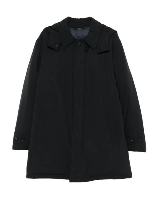 メンズ Brioni フーデッド コート Black