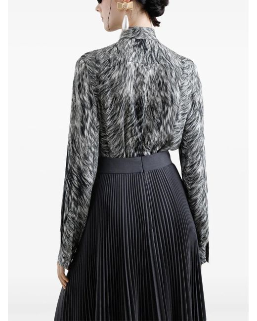 Dolce & Gabbana Gray Animal-Print Blouse