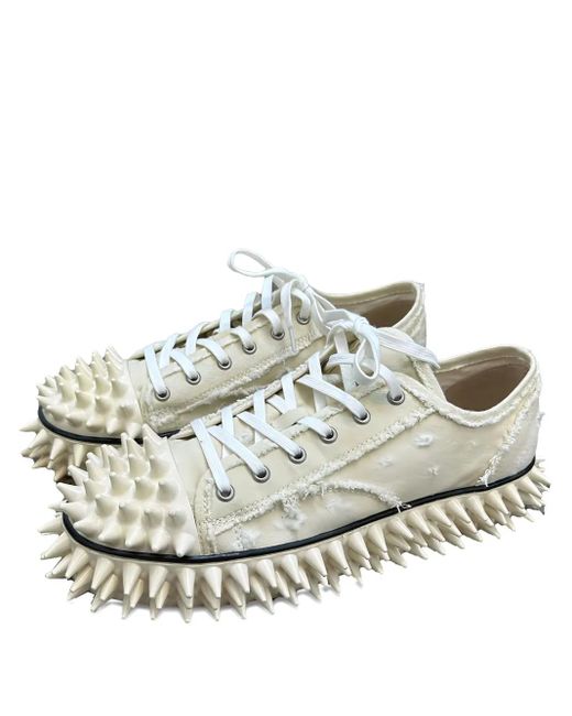 Doublet White Spiky Canvas Sneakers for men