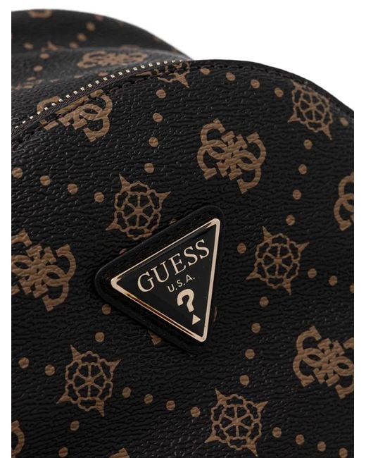 Guess Black Silia 4G Monogram Zip Backpack