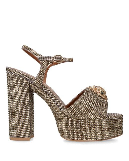 Kurt Geiger Brown Kensington Platform Sandals 125