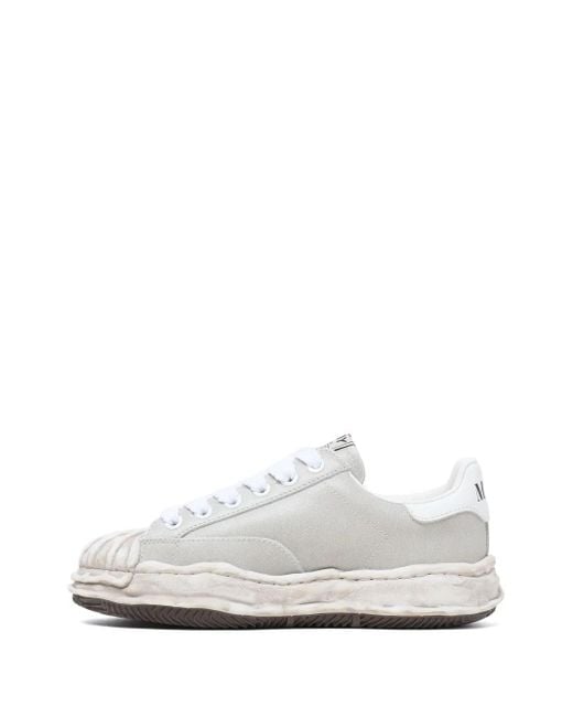 Maison Mihara Yasuhiro White Blakey Distressed-Effect Leather Sneakers