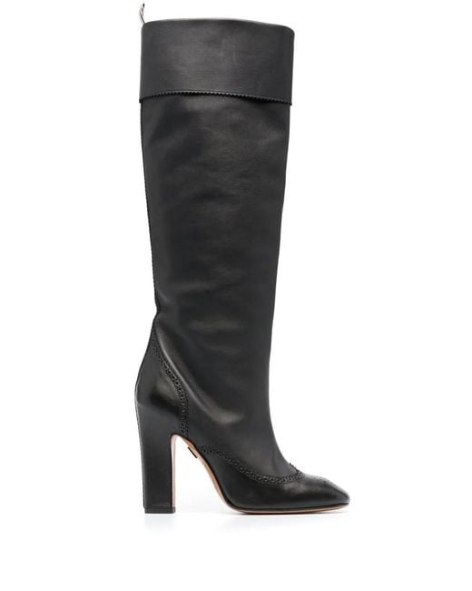 Thom Browne Black Brogued 105Mm Knee-High Boots
