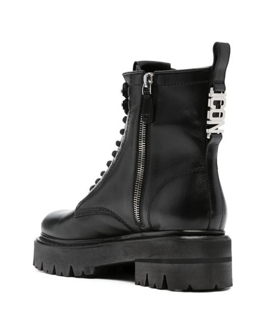 DSquared² Black Leather Ankle Boots