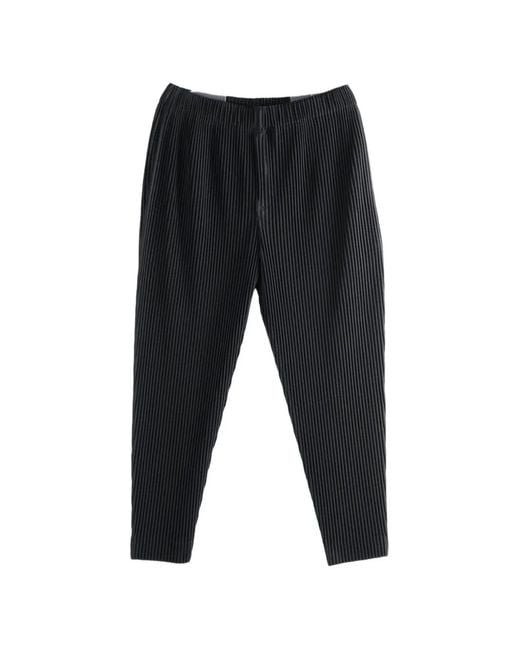 Homme Plissé Issey Miyake Black Monthly Colors April Pleated Tapered Trousers for men
