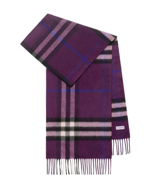 Écharpe En Cachemire À Carreaux Burberry en coloris Purple