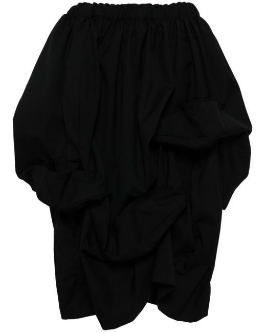 Jupe mi-longue en laine à design asymétrique Comme des Garçons en coloris Black