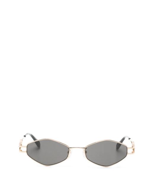 Zadig & Voltaire White Geometric-Frame Wings-Motif Sunglasses