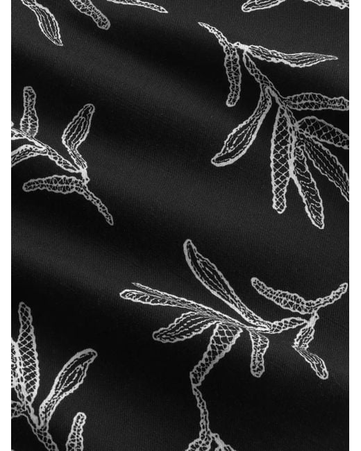 NN07 Black Ole Leaf-Print Short-Sleeve Shirt for men