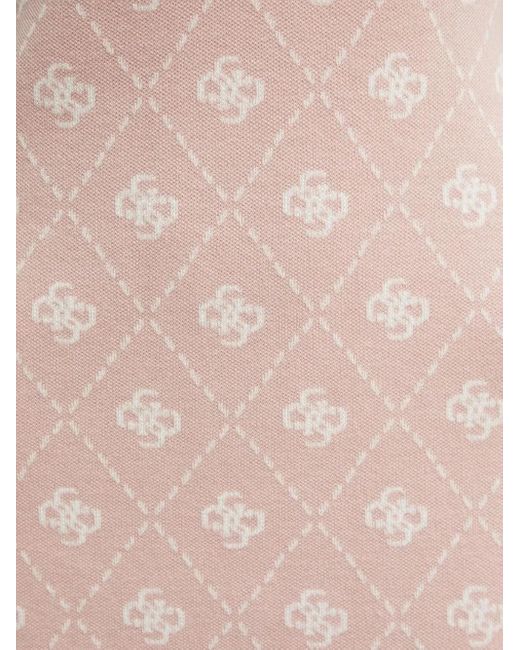 Guess Natural Logo-pattern Sleeveless Mini Dress