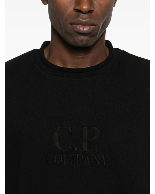 メンズ C P Company ロゴ スウェットシャツ Black
