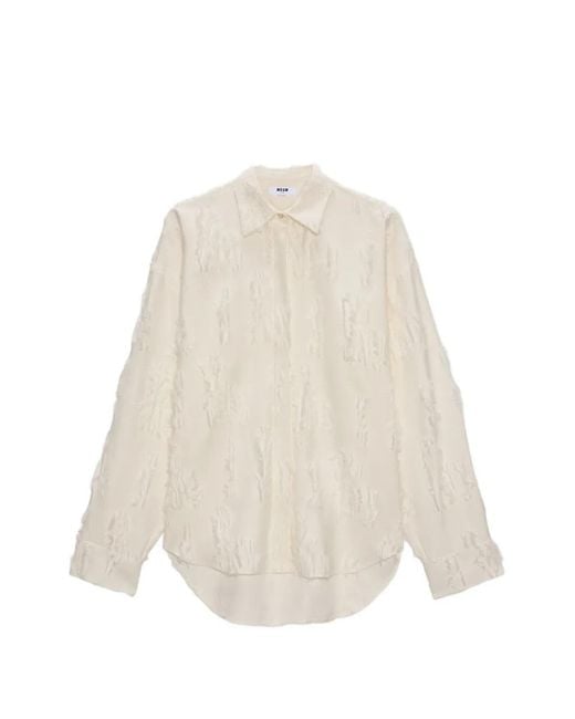 MSGM Blouse Met Textuur in het White