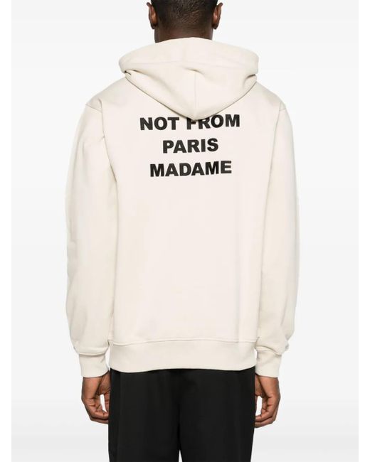 Drole de Monsieur Natural Logo-Print Cotton Hoodie for men