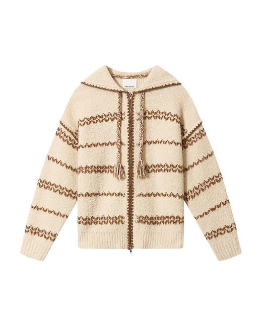 Isabel Marant Natural Rolian Hooded Striped Cardigan for men