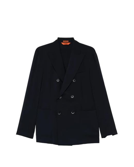 Barena Blue Siroco Double-Breasted Jacket for men