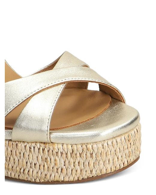 Pedro Miralles Metallic-Effect Raffia-Platform Sandals