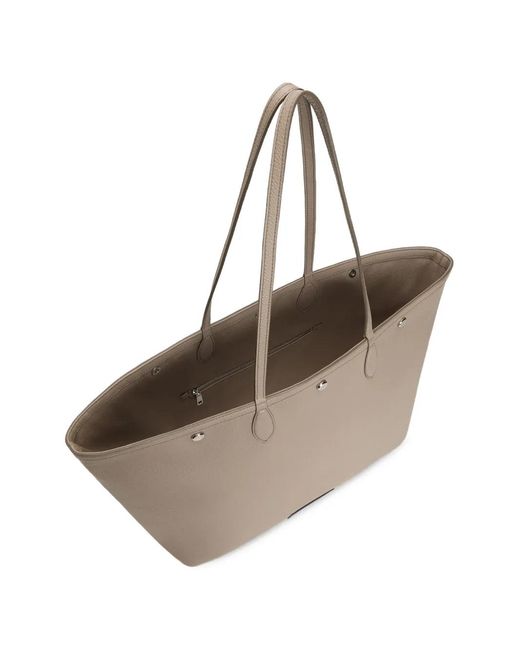 Dolce & Gabbana Gray Essenza Logo-Patch Pebbled Tote Bag for men