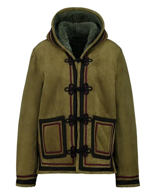 BAZISZT Green Hooded Leather Jacket for men