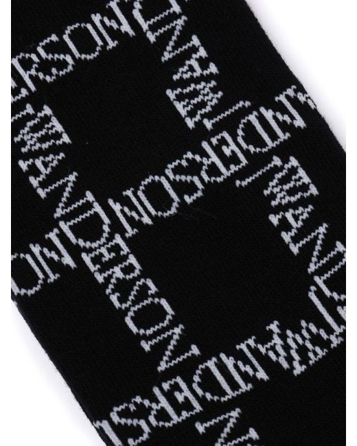 J.W. Anderson Black Intarsia-knit Logo Socks