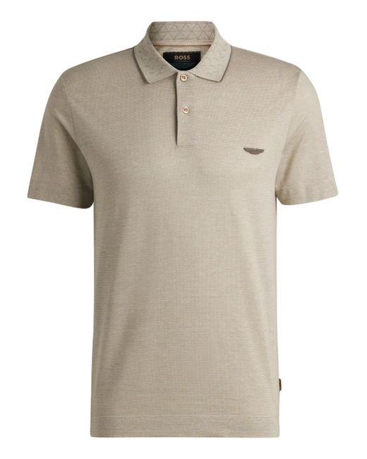 Boss Poloshirt Mit Logo-Patch in Natural für Herren