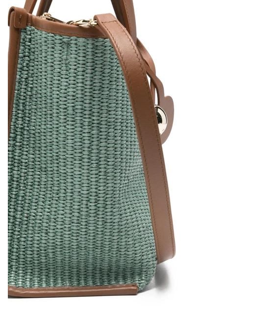 Furla Blue Woven Top Handle Tote Bag