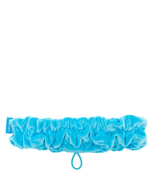 TEAM WANG design Blue Drawstring Textured Headband