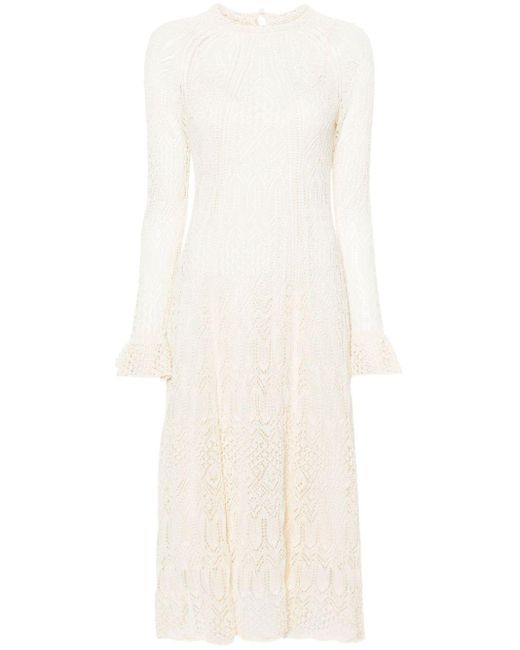 Robe mi-longue August à dentelle fleurie Zimmermann en coloris White
