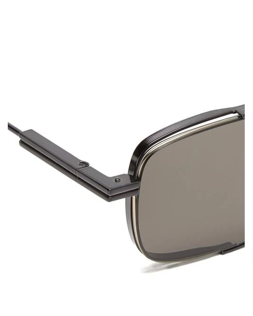 Zegna Metallic Rectangle-Frame Sunglasses for men