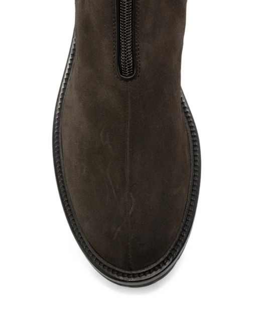 The Row Brown Leather Ankle Boots