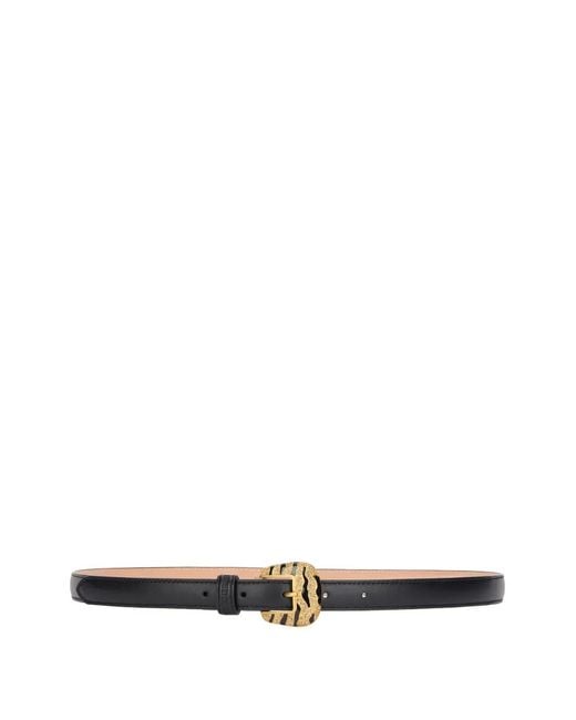 Roberto Cavalli White Bejeweled-Buckle Leather Belt