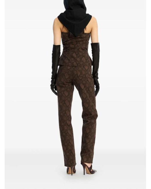 ROTATE BIRGER CHRISTENSEN Brown Printed Jeans