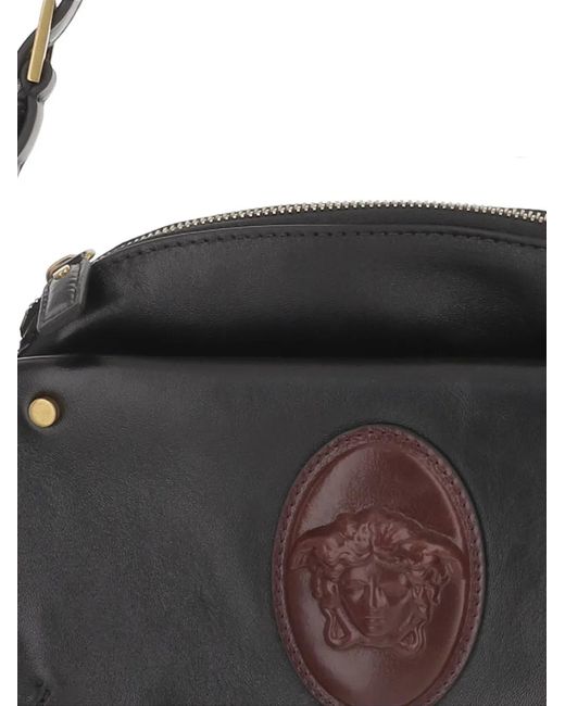 Versace Black Medallion Shoulder Bag