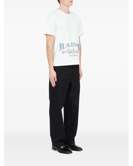 MM6 by Maison Margiela White T-Shirt À Logo Imprimé for men