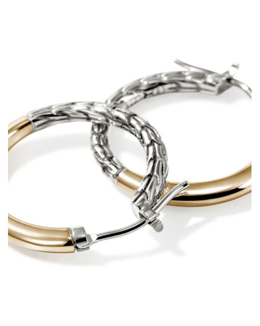 John Hardy White 14Kt Jh Essential Hoop Earrings