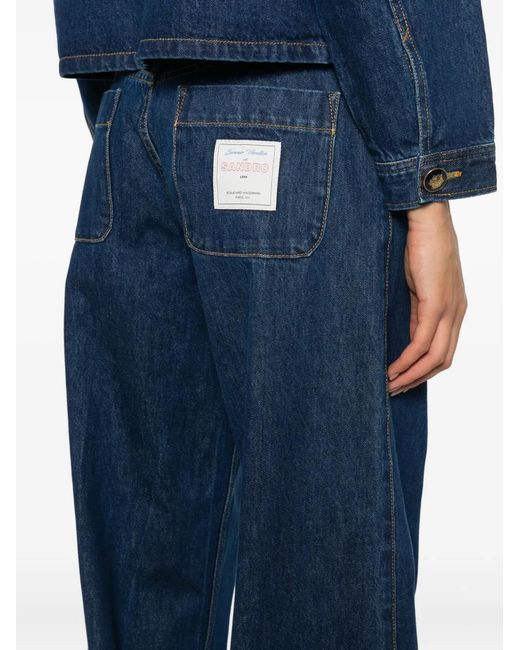 Sandro Blue Patch-Pockets Jeans