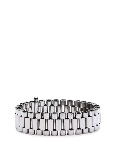 Sharra Pagano White On Time Sliding-Clasp Bracelet