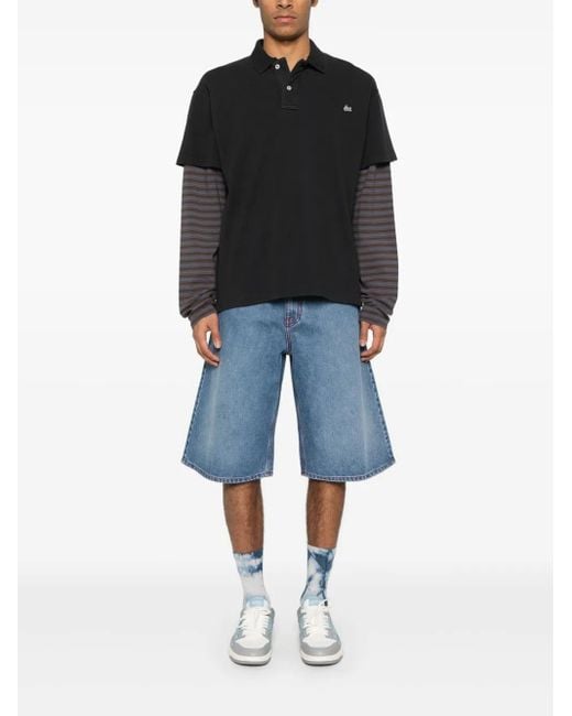 ERL Striped-Sleeves Polo Shirt in Black for Men | Lyst