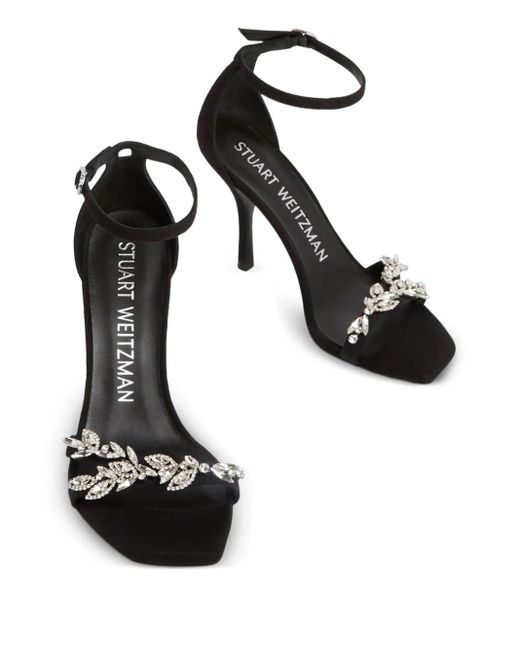 Stuart Weitzman Black 100Mm Nudist Vow Crystal-Embellished Sandals